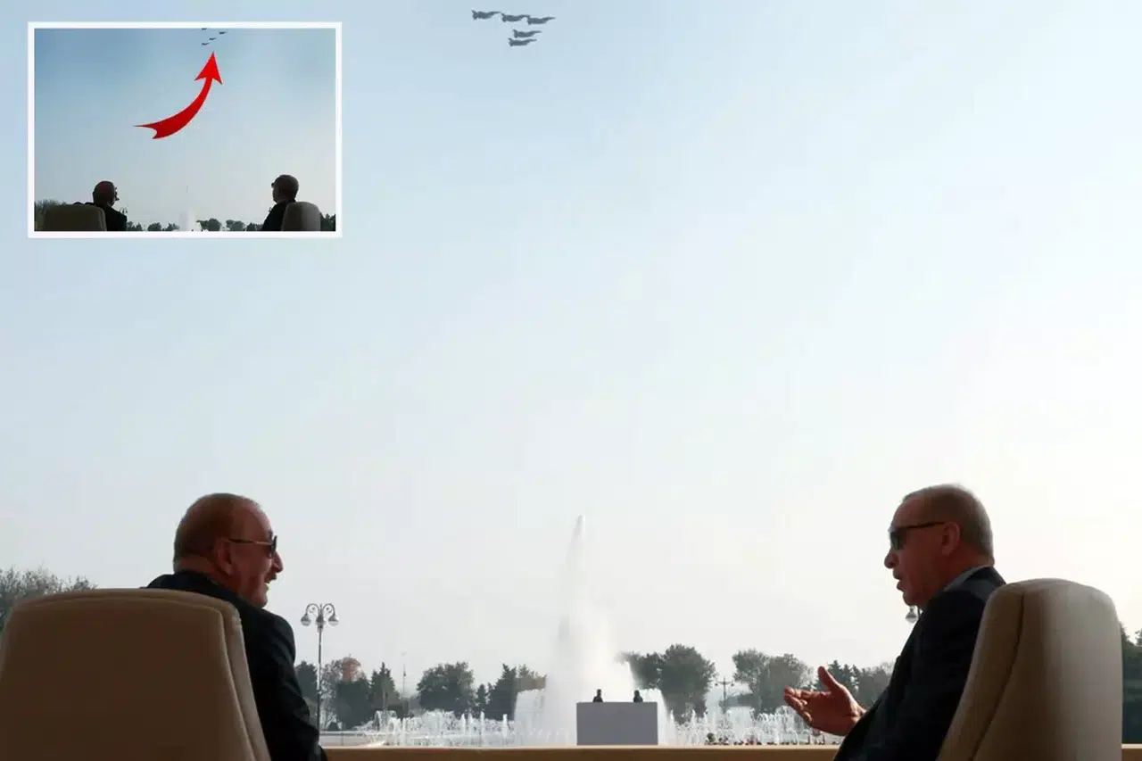 Erdoğan ve Aliyev Gökyüzüne Böyle Baktı! F-16’lı Zafer Kutlamasında Duygu Dolu Anlar