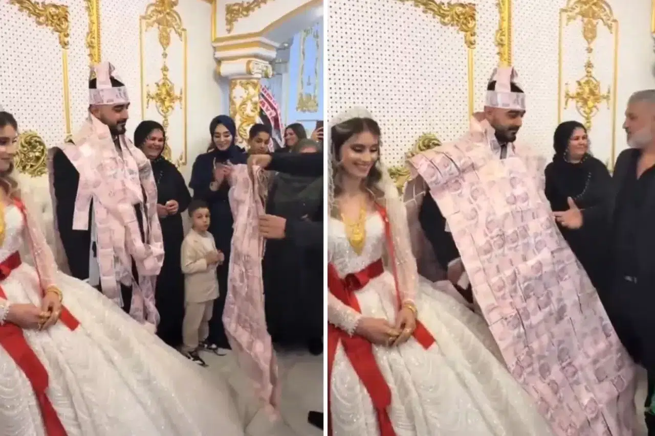 Yok Böyle Düğün! Damada 200’lüklerden Miğfer ve Yelek Giydirdiler