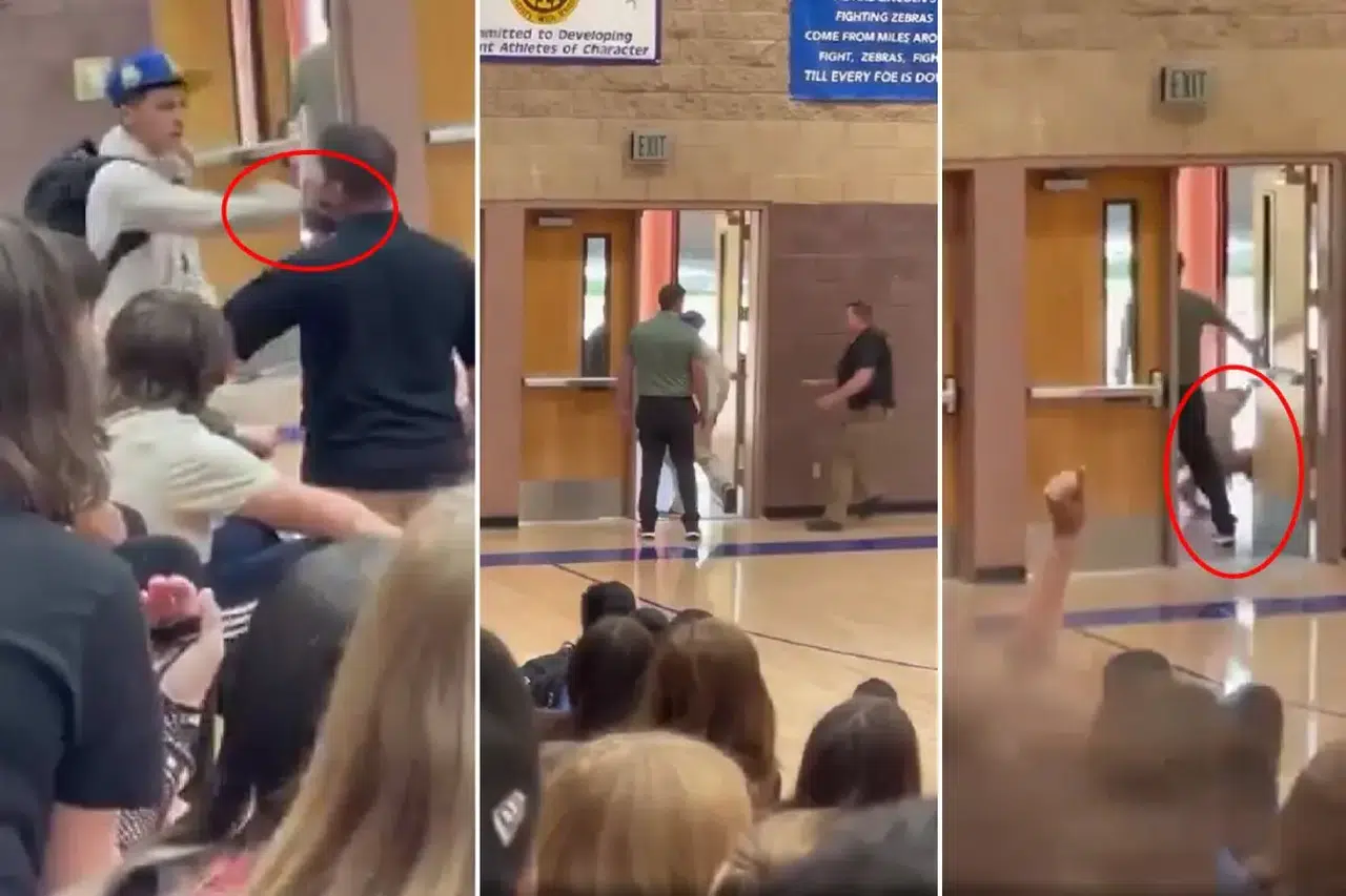 ABD’de Okulda Şok Anlar! Öğretmenine Saldıran Öğrenci, Güvenlik Görevlisi Tarafından Yere Çakıldı