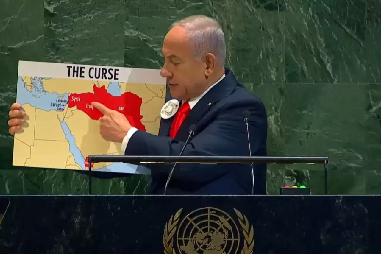 Netanyahu'nun BM'deki haritası kriz çıkardı! Irak’tan jet yanıt geldi