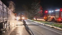 Denizli’de Yolda Korku Dolu Anlar! Tırın Dorsesinden Alevler Yükseldi