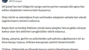 Erdoğan’dan Ateşkes Açıklaması: “Bölgemize Barış Gelmesini Temenni Ediyoruz”