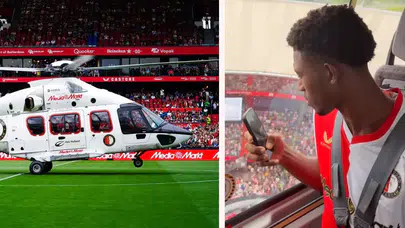 Feyenoord Transfer Tanıtımında Sınırları Aştı! Helikopterle Gelen Yıldızlar, Şovun Zirvesiydi