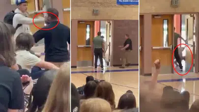 ABD’de Okulda Şok Anlar! Öğretmenine Saldıran Öğrenci, Güvenlik Görevlisi Tarafından Yere Çakıldı