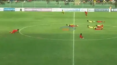 Tanzanya Ligi'nde Şok Anlar! Maç Sırasında Sahayı Arı Sürüsü Bastı, Futbolcular Yere Yattı