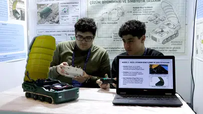 Kayseri Lise Öğrencilerinden Afet Bölgelerine Özel Tırtıl Robot