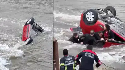 Amasya’da Feci Kaza: Otomobil Köprüden Nehre Düştü, Anne ve Kızı Kurtarıldı