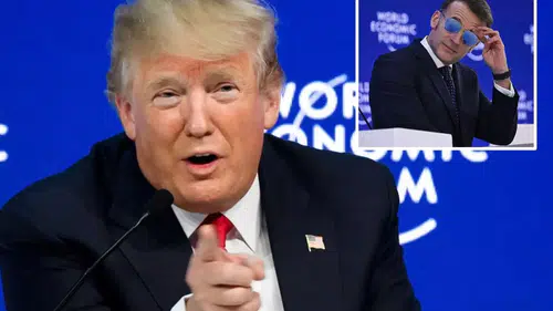 Davos’ta kahkaha tufanı! Trump’tan Macron’a gözlük göndermesi