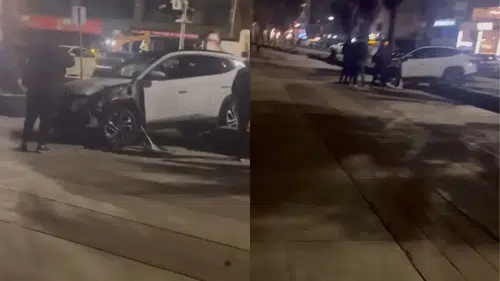 Fren Yerine Gaza Bastı: Araç Yaya Yoluna Savruldu, Facianın Eşiğinden Dönüldü