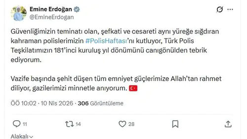 Emine Erdoğan’dan Polis Haftası Mesajı: Dikkat Çeken Paylaşım