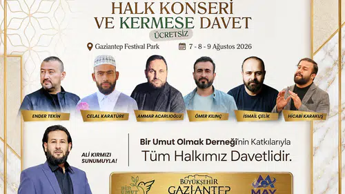 Gaziantep Festival Park'ta ücretsiz halk konseri ve hayır çarşısı düzenlenecek