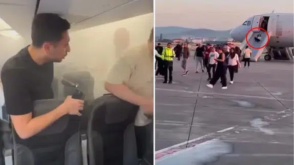 Bir Anda Duman Çıkmaya Başladı! Uçaktaki Yolcular Ne Olduğunu Anlayamadı