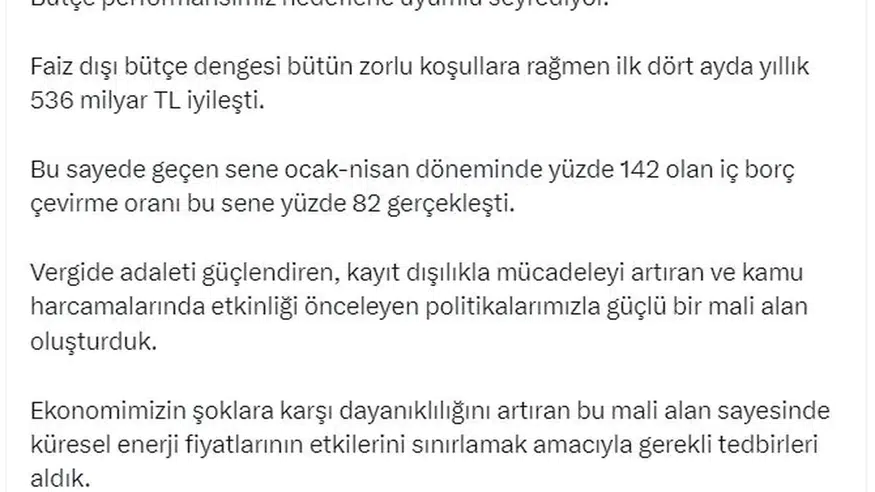 Mehmet Şimşek’ten Kritik Bütçe Açıklaması