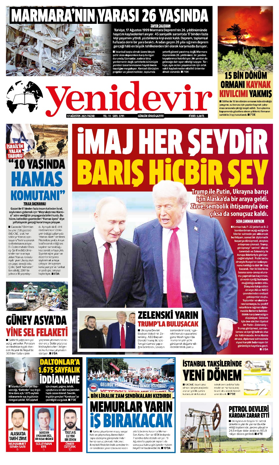 https://www.yenidevirgazetesi.com/17 Ağustos 2025 Pazar | Yenidevir Gazetesi