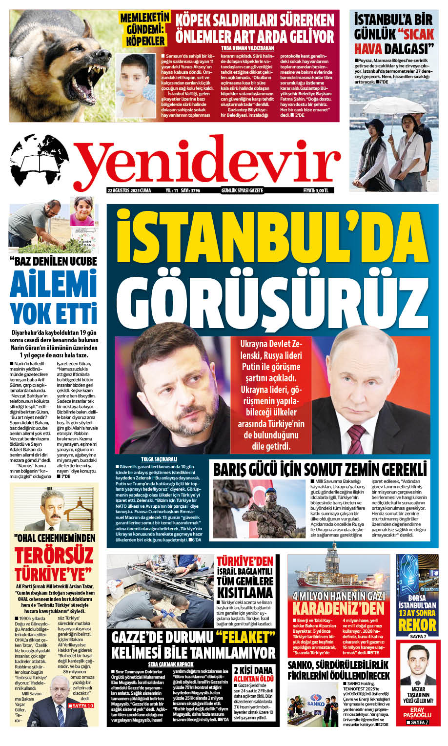 https://www.yenidevirgazetesi.com/22 AĞUSTOS 2025 CUMA