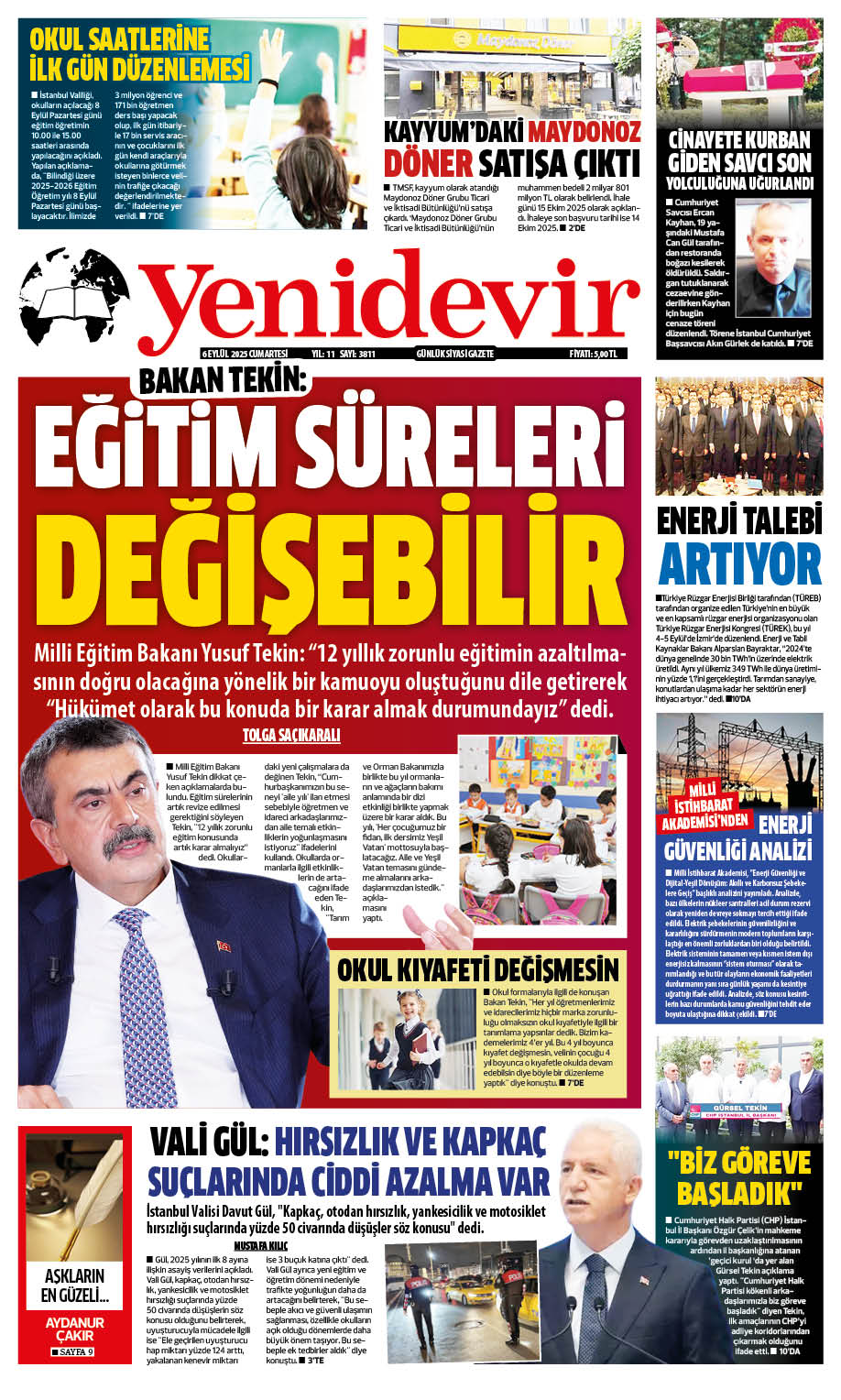 https://www.yenidevirgazetesi.com/6 EYLÜL 2025 CUMARTESİ