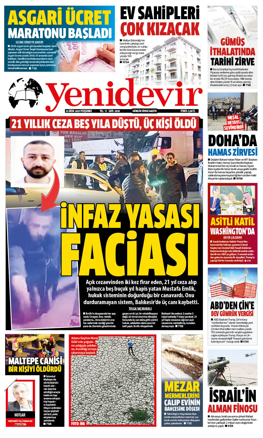 https://www.yenidevirgazetesi.com/23 EKİM 2025 PERŞEMBE