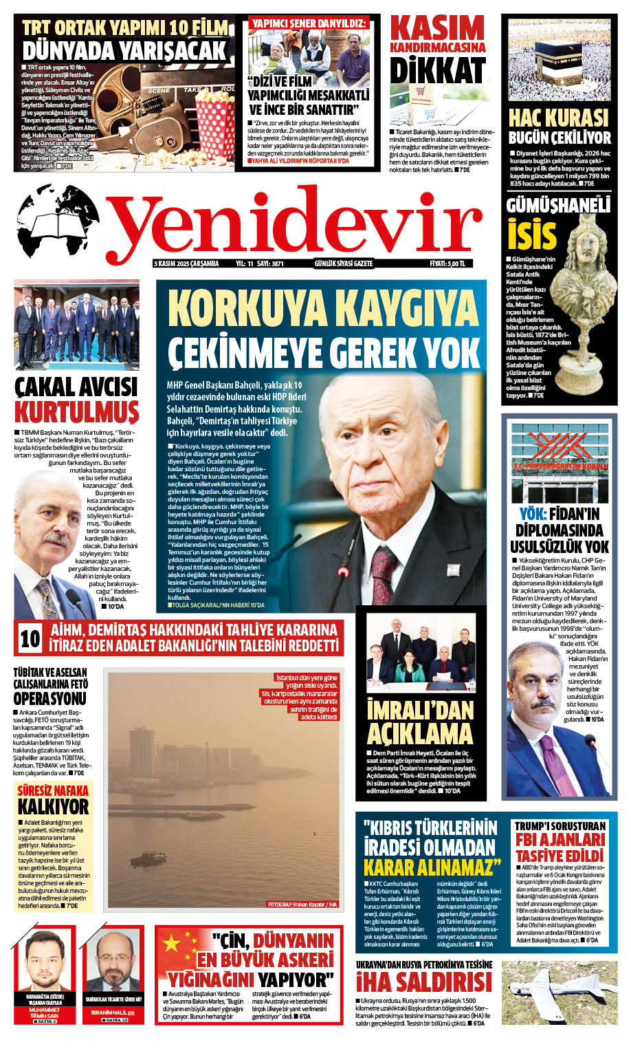https://www.yenidevirgazetesi.com/5 KASIM 2025 ÇARŞAMBA
