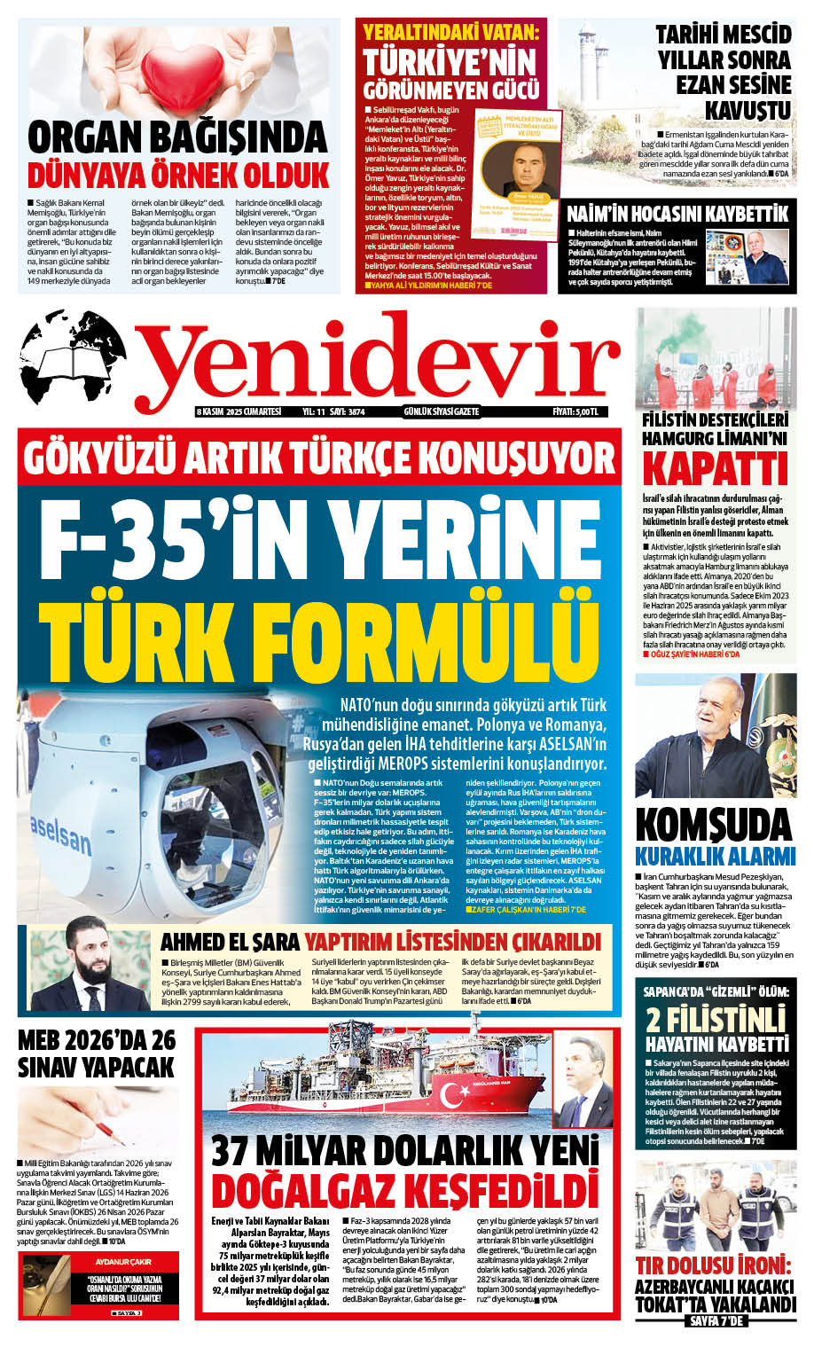 https://www.yenidevirgazetesi.com/8 KASIM 205 CUMARTESİ