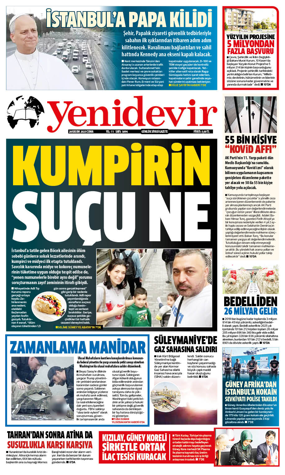 https://www.yenidevirgazetesi.com/28 KASIM 2025 CUMA