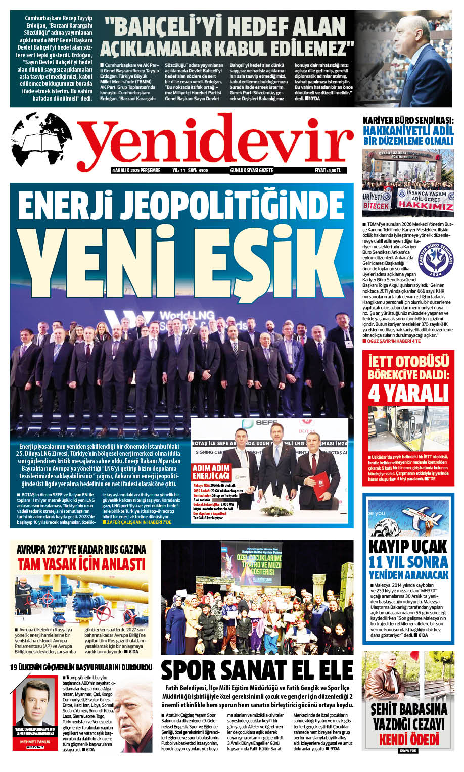 https://www.yenidevirgazetesi.com/4 ARALIK 2025 PERŞEMBE