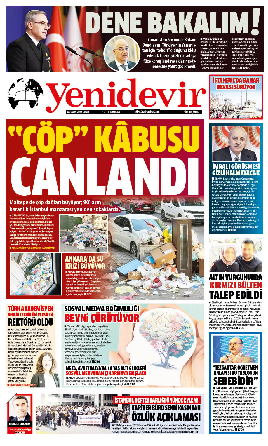 https://www.yenidevirgazetesi.com/5 ARALIK 2025 CUMA