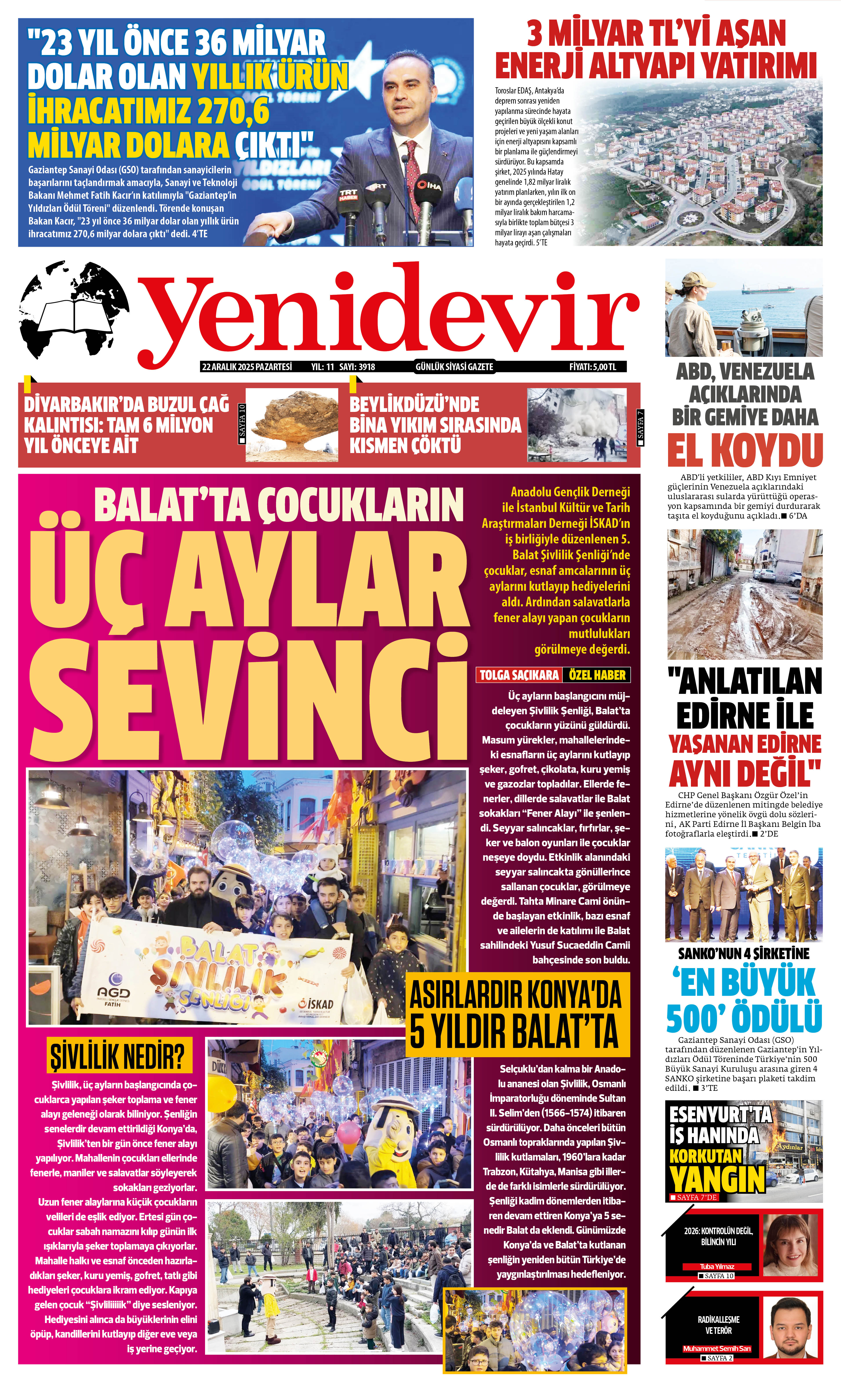https://www.yenidevirgazetesi.com/22 ARALIK 2025 PAZAR