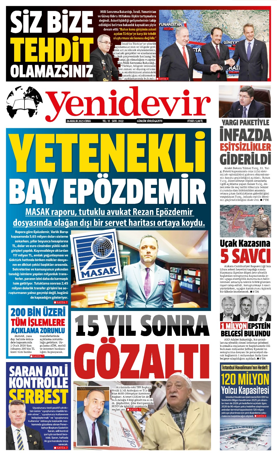 https://www.yenidevirgazetesi.com/26 ARALIK 2025 CUMA