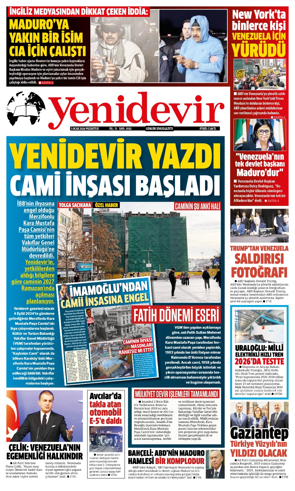 https://www.yenidevirgazetesi.com/5 OCAK 2026 PAZARTESİ
