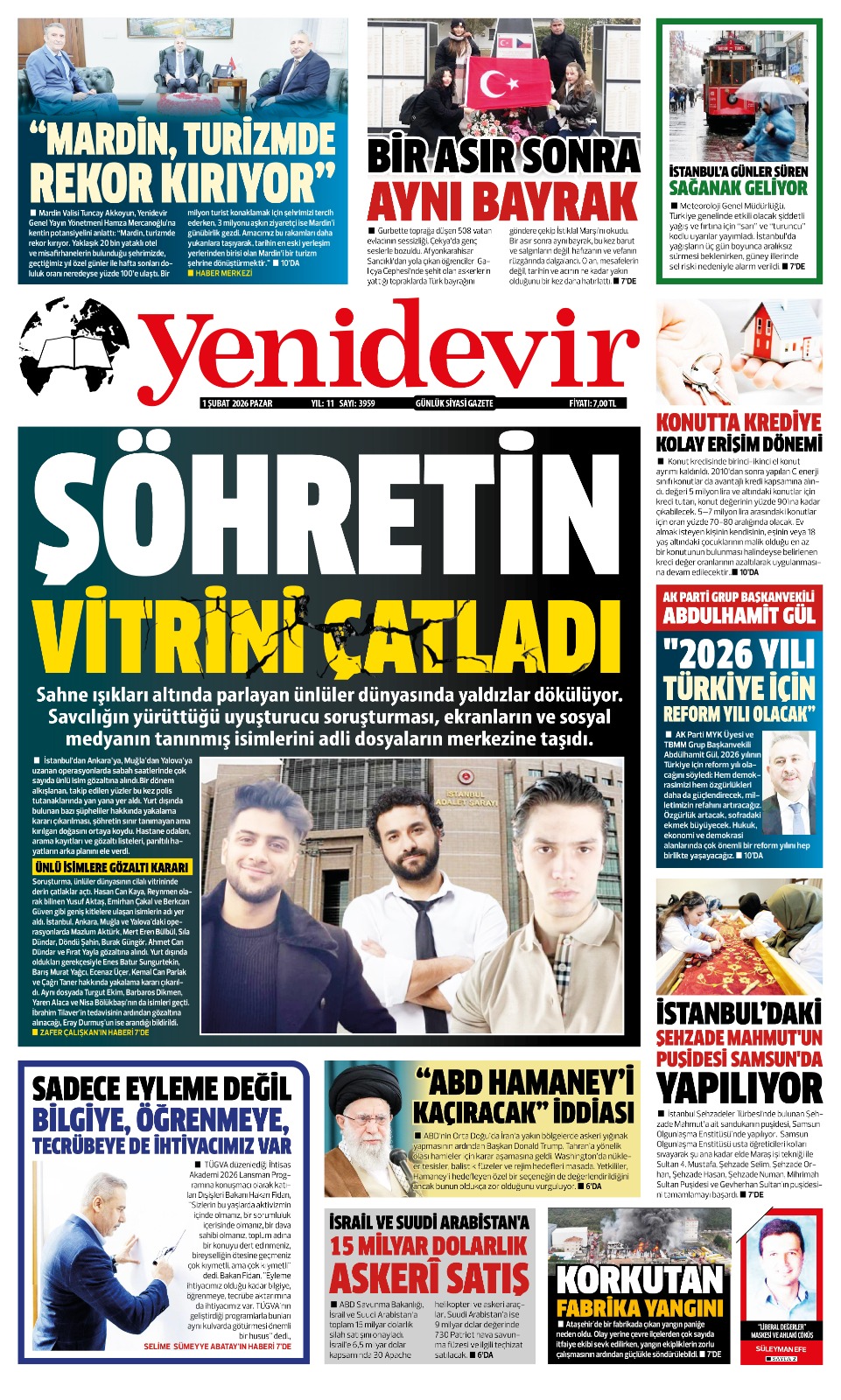 https://www.yenidevirgazetesi.com/1 ŞUBAT 2026 PAZAR