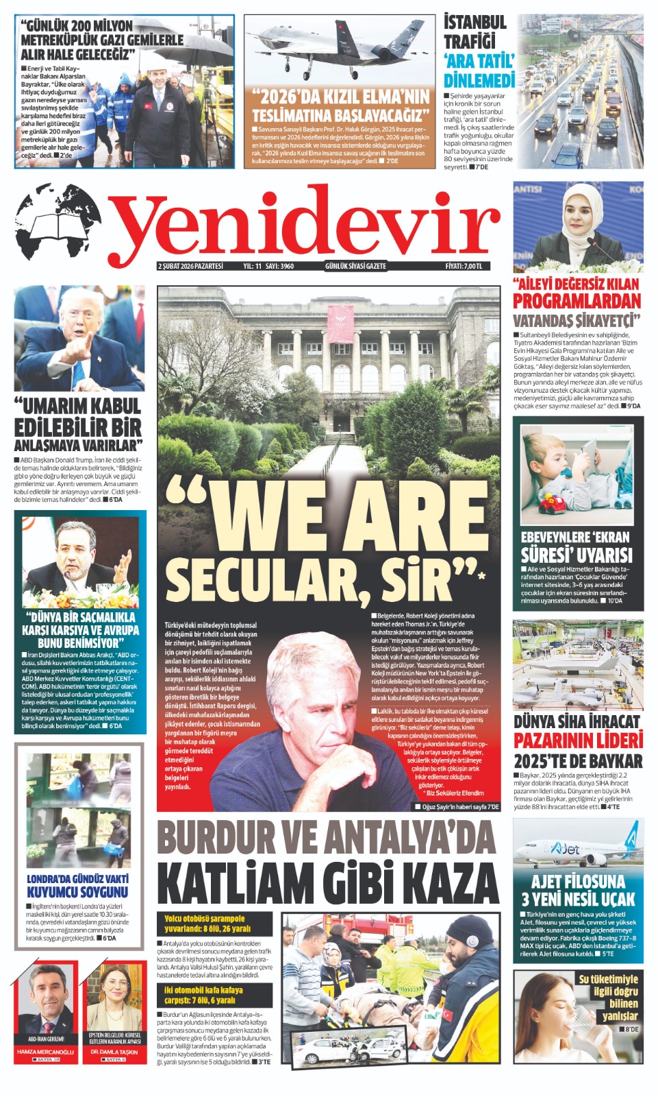 https://www.yenidevirgazetesi.com/2 ŞUBAT 2026 PAZARTESİ