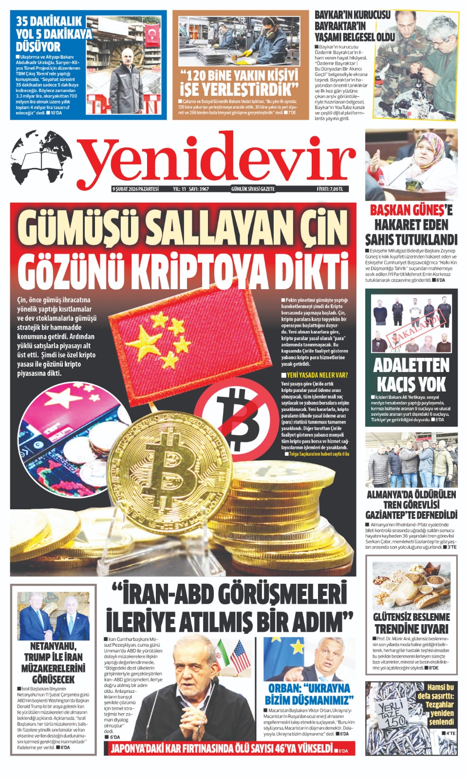 https://www.yenidevirgazetesi.com/9 ŞUBAT 2026 PAZARTESİ