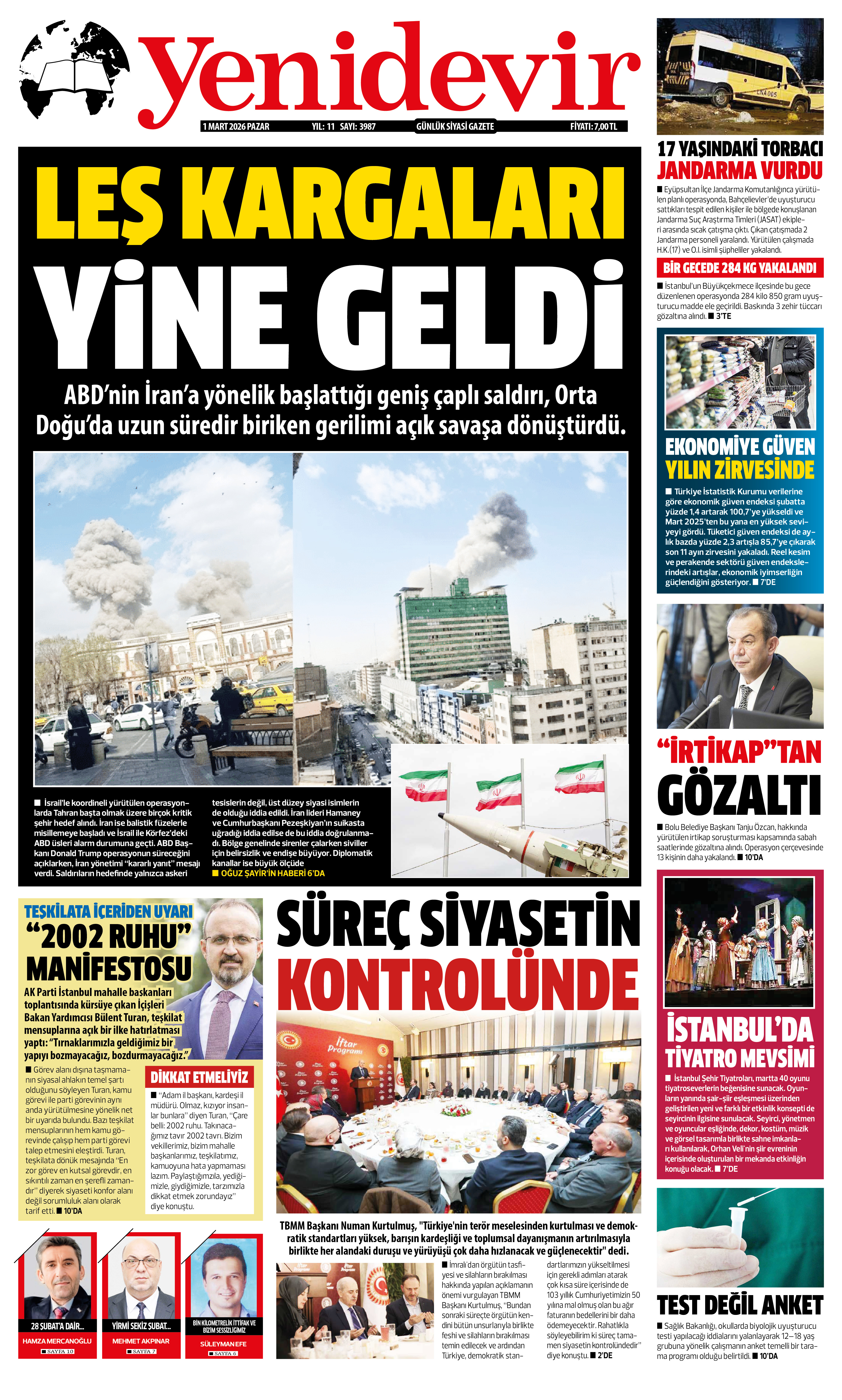 https://www.yenidevirgazetesi.com/1 MART 2026 PAZAR