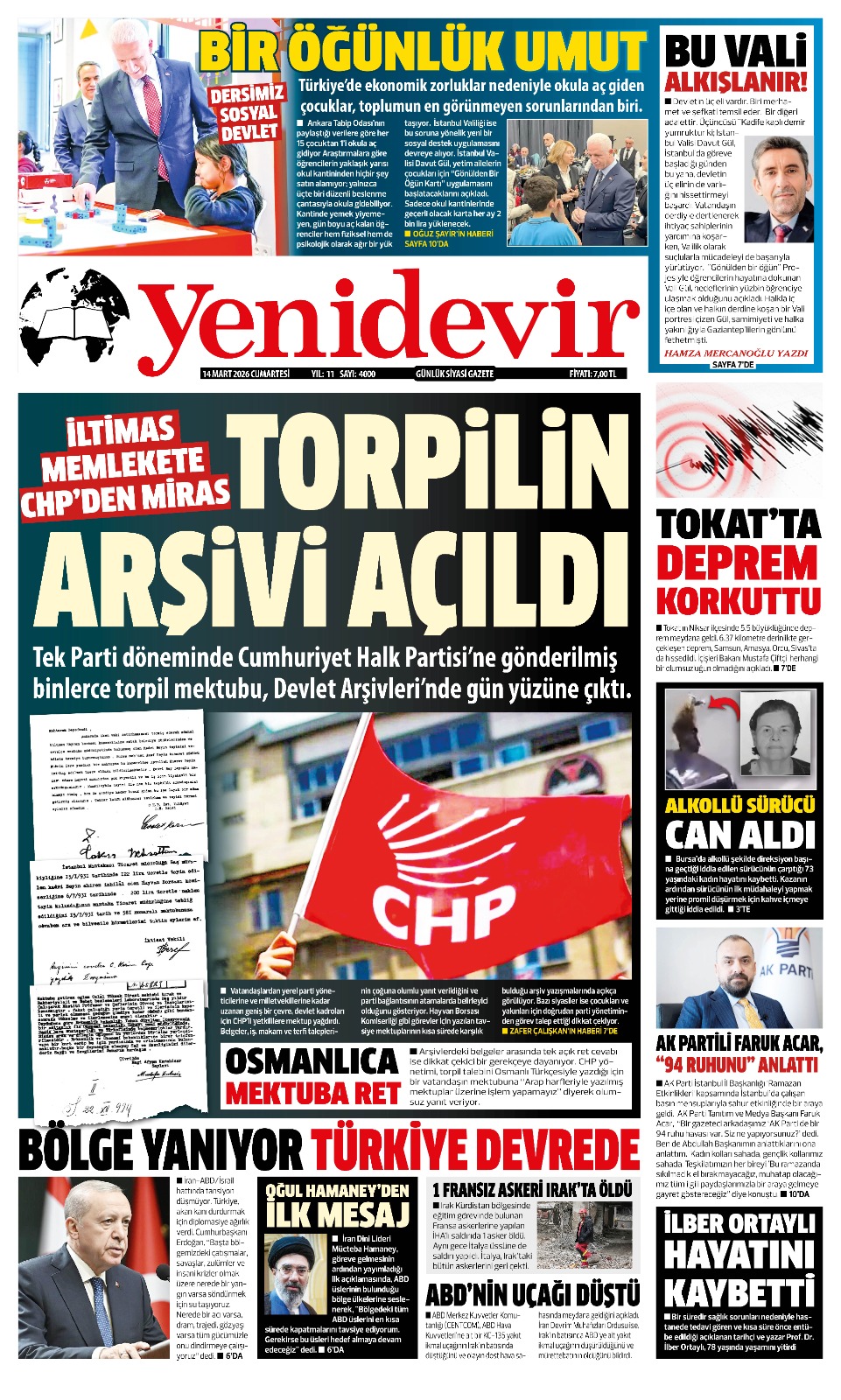 https://www.yenidevirgazetesi.com/14 MART 2026 CUMARTESİ