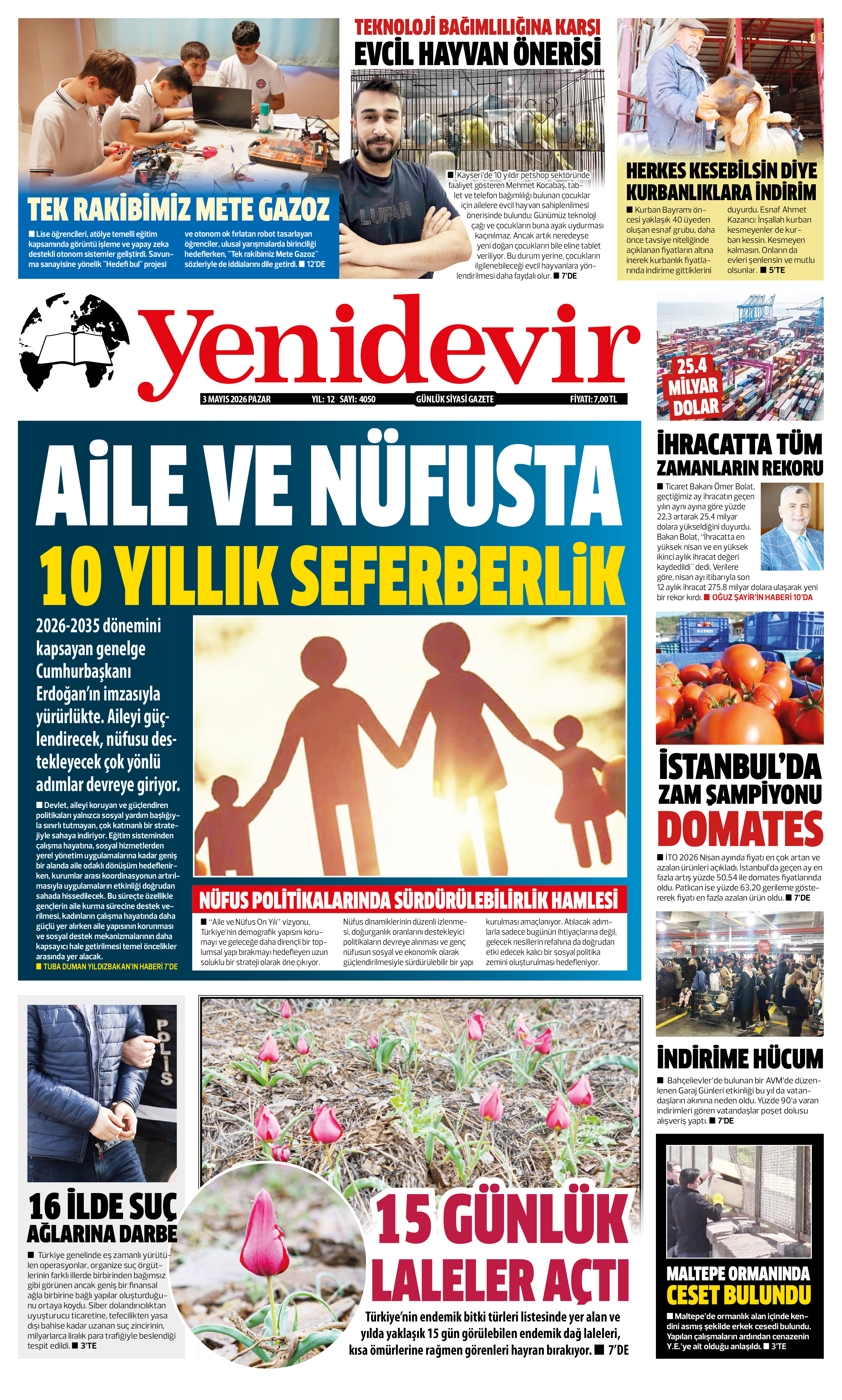 https://www.yenidevirgazetesi.com/3 MAYIS 2026 PAZAR