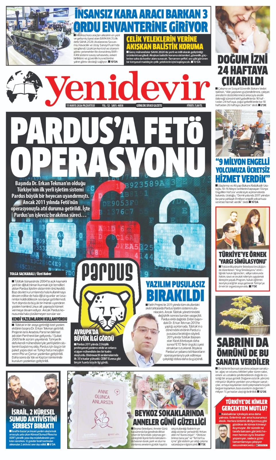 https://www.yenidevirgazetesi.com/11 MAYIS 2026 PAZARTESİ