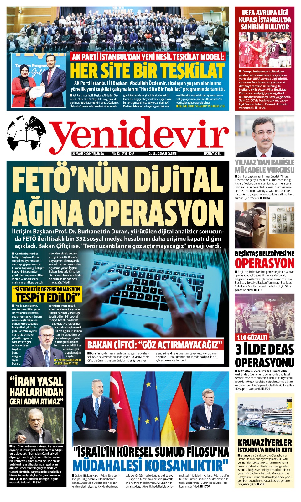https://www.yenidevirgazetesi.com/20 MAYIS 2026 ÇARŞAMBA