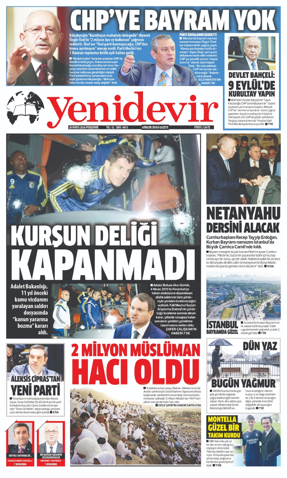 https://www.yenidevirgazetesi.com/28 MAYIS 2026 PERŞEMBE