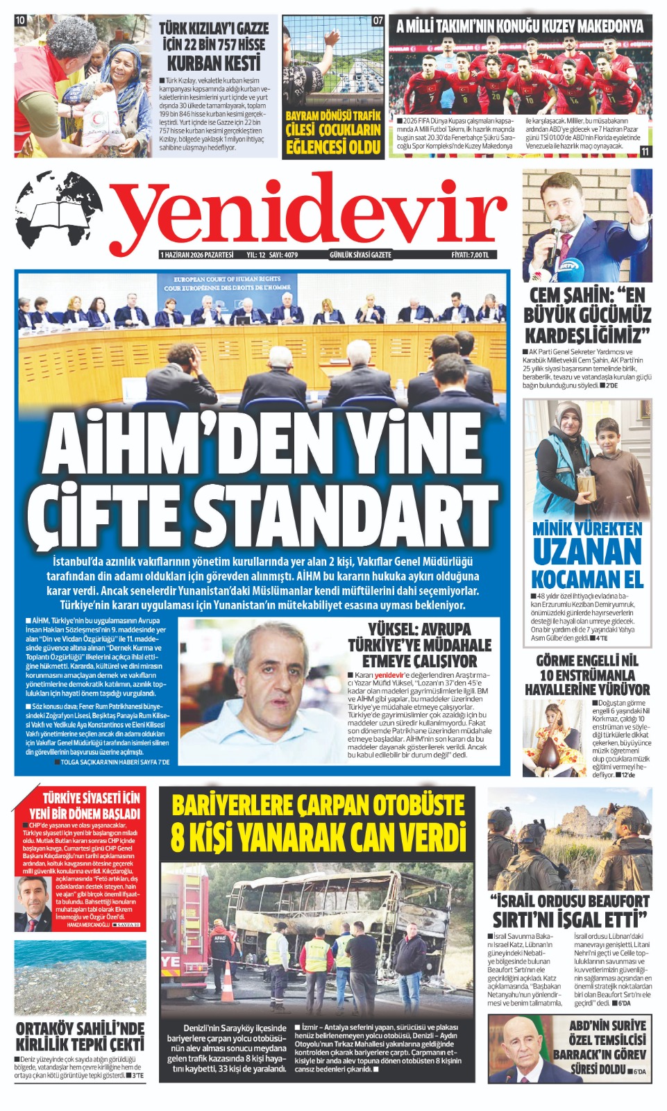 https://www.yenidevirgazetesi.com/1 HAZİRAN 2026 PAZARTESİ