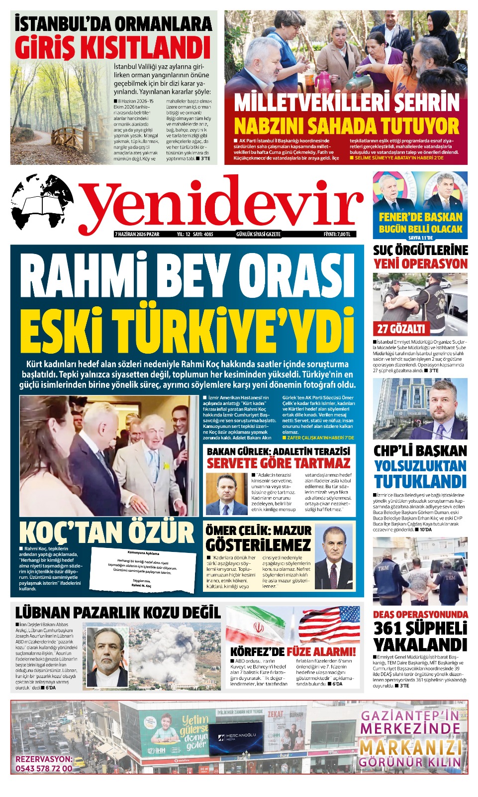 https://www.yenidevirgazetesi.com/7 HAZİRAN 2026 PAZAR