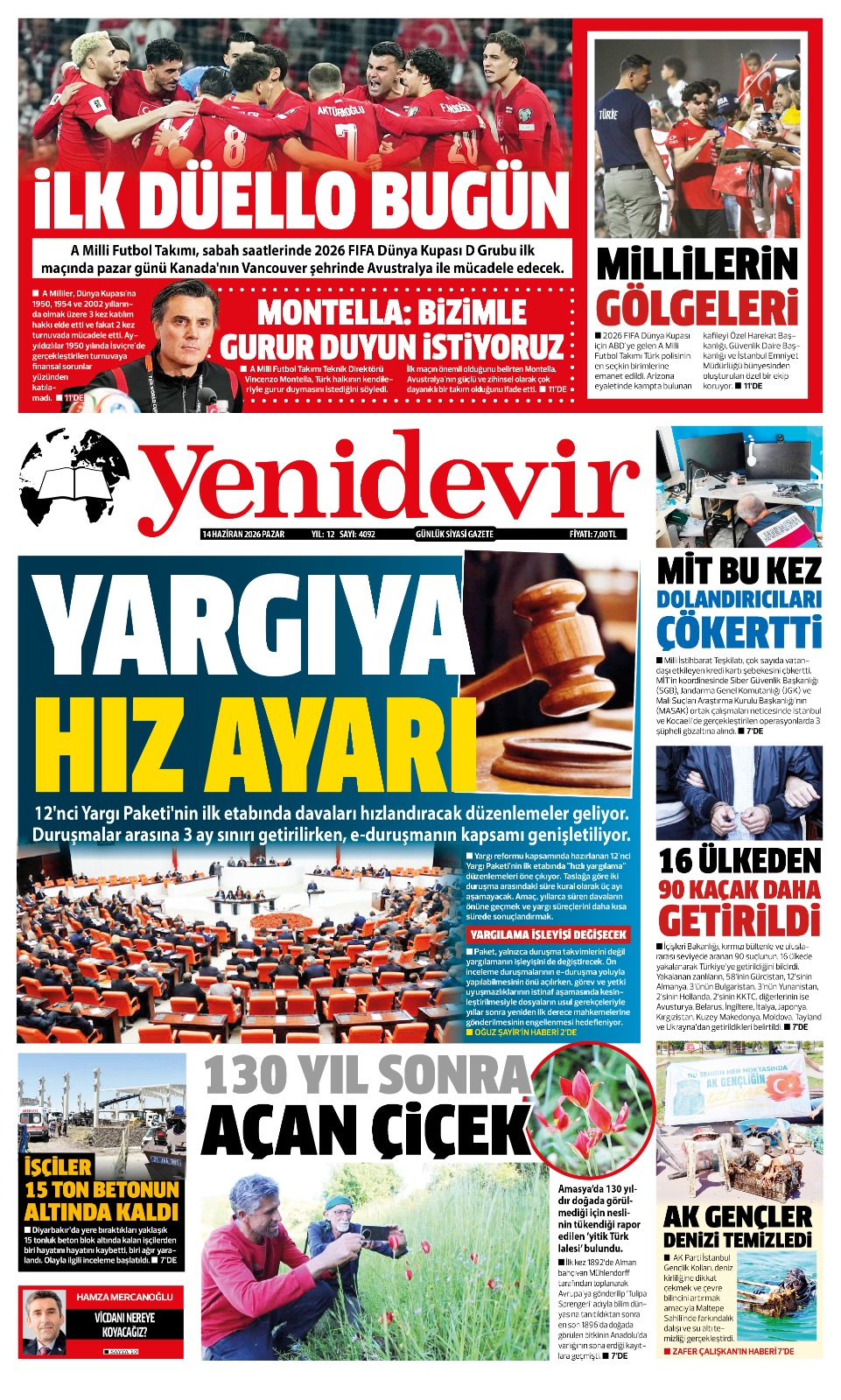 https://www.yenidevirgazetesi.com/14 HAZİRAN 2026 PAZAR