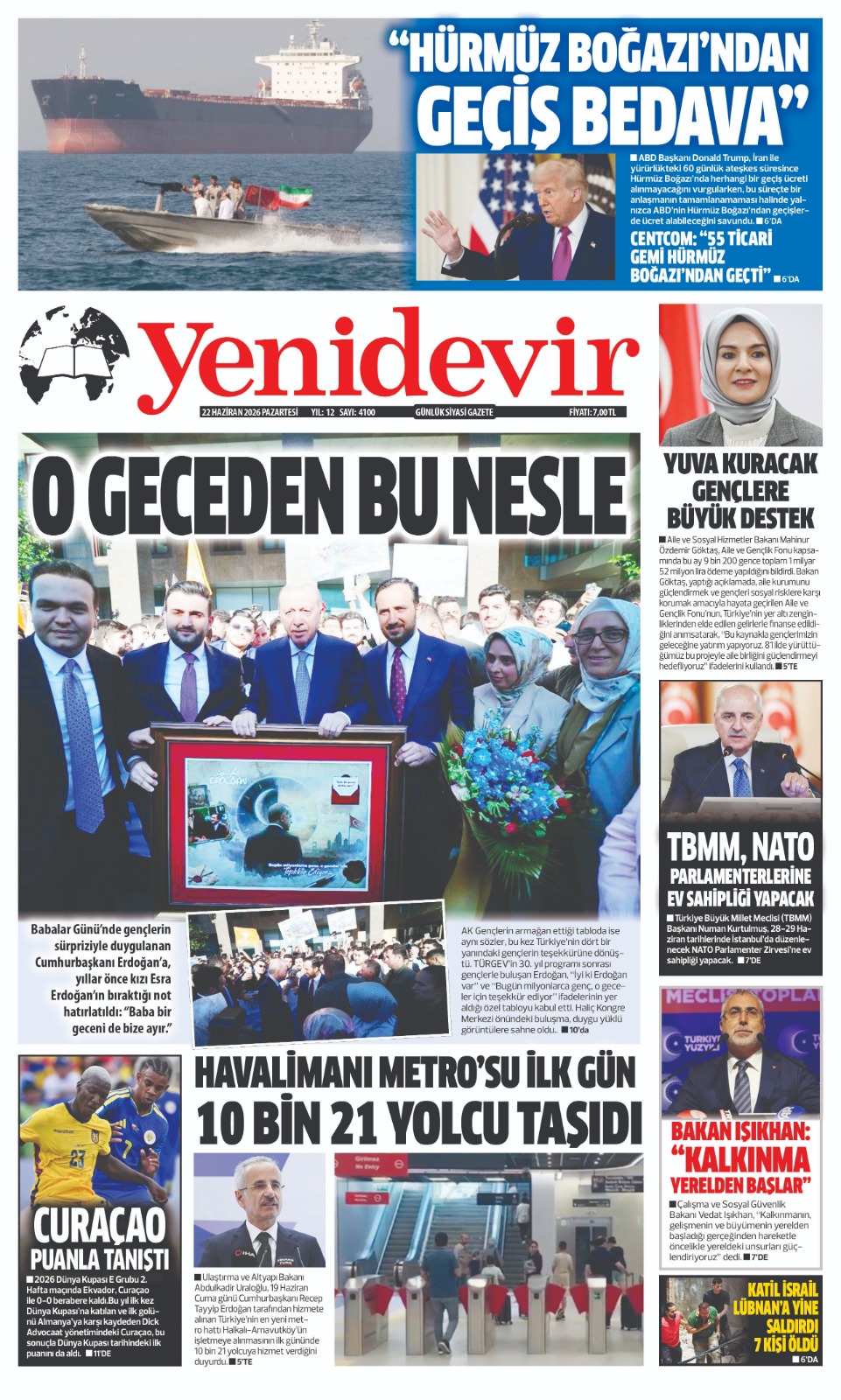https://www.yenidevirgazetesi.com/22 HAZİRAN 2026 PAZARTESİ