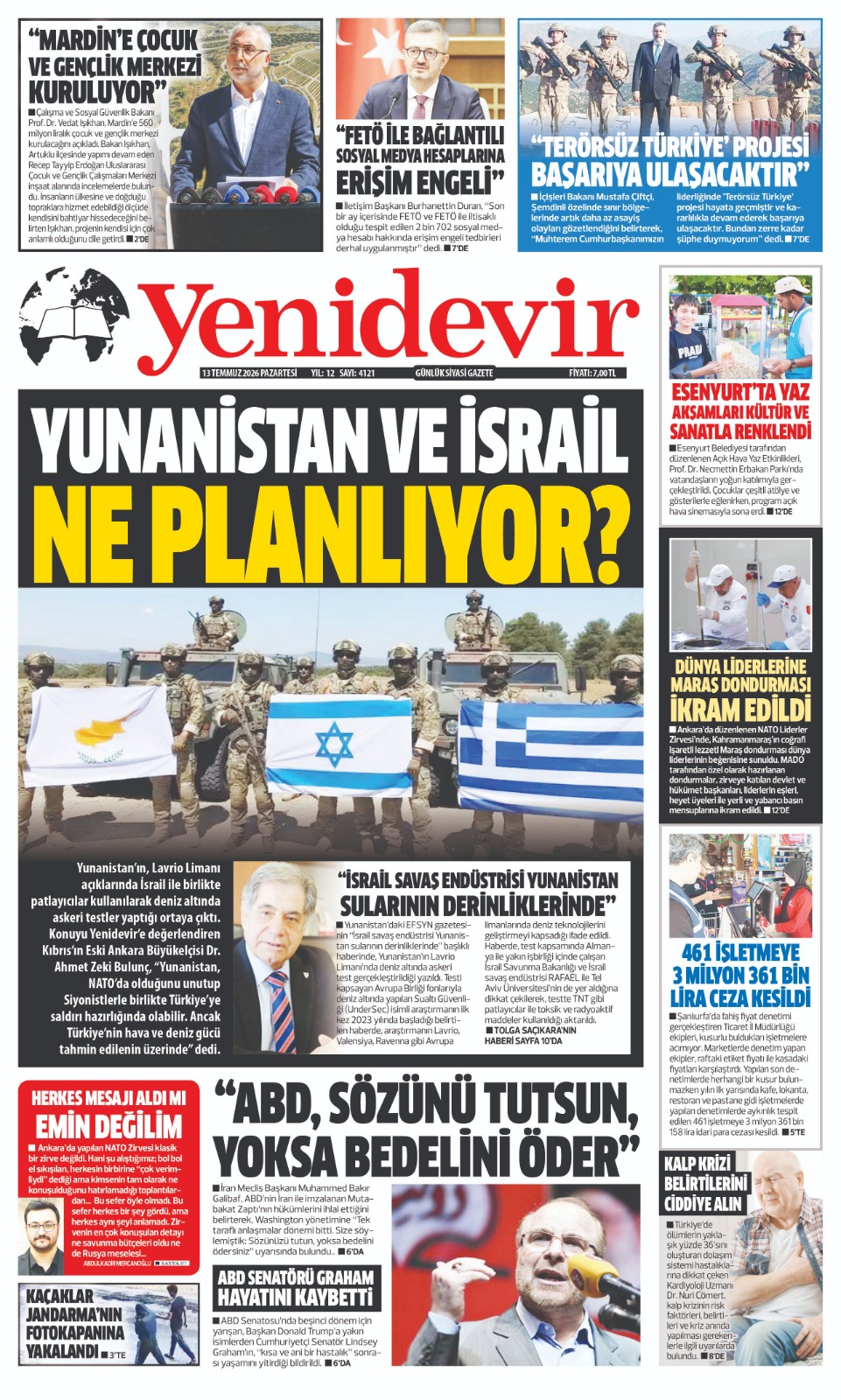 https://www.yenidevirgazetesi.com/13 TEMMUZ 2026 PAZARTESİ