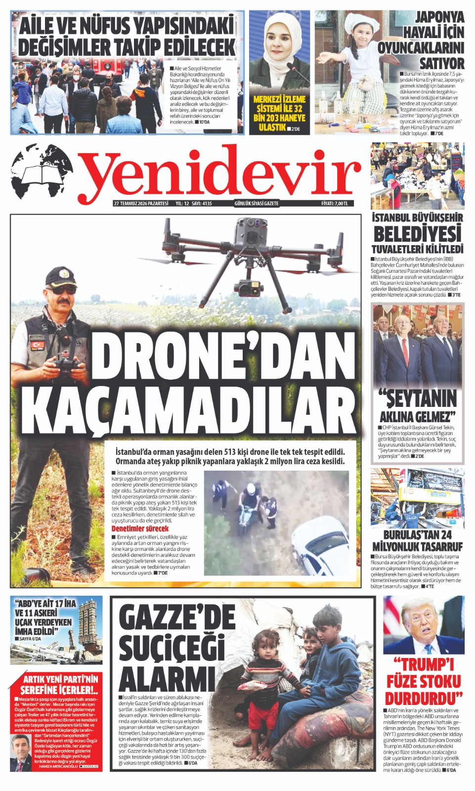 https://www.yenidevirgazetesi.com/27 TEMMUZ 2026 PAZARTESİ