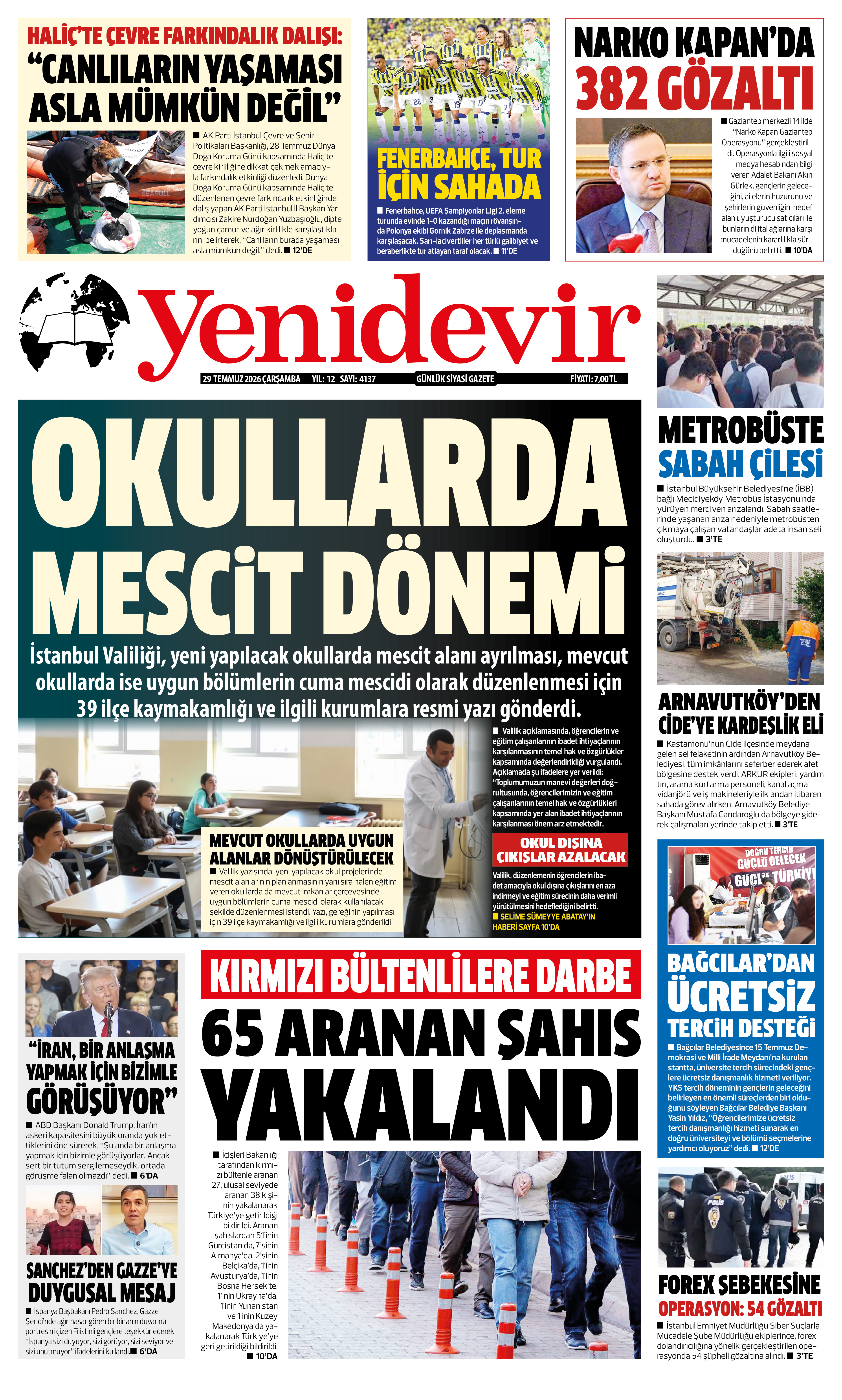 https://www.yenidevirgazetesi.com/29 TEMMUZ 2026 ÇARŞAMBA