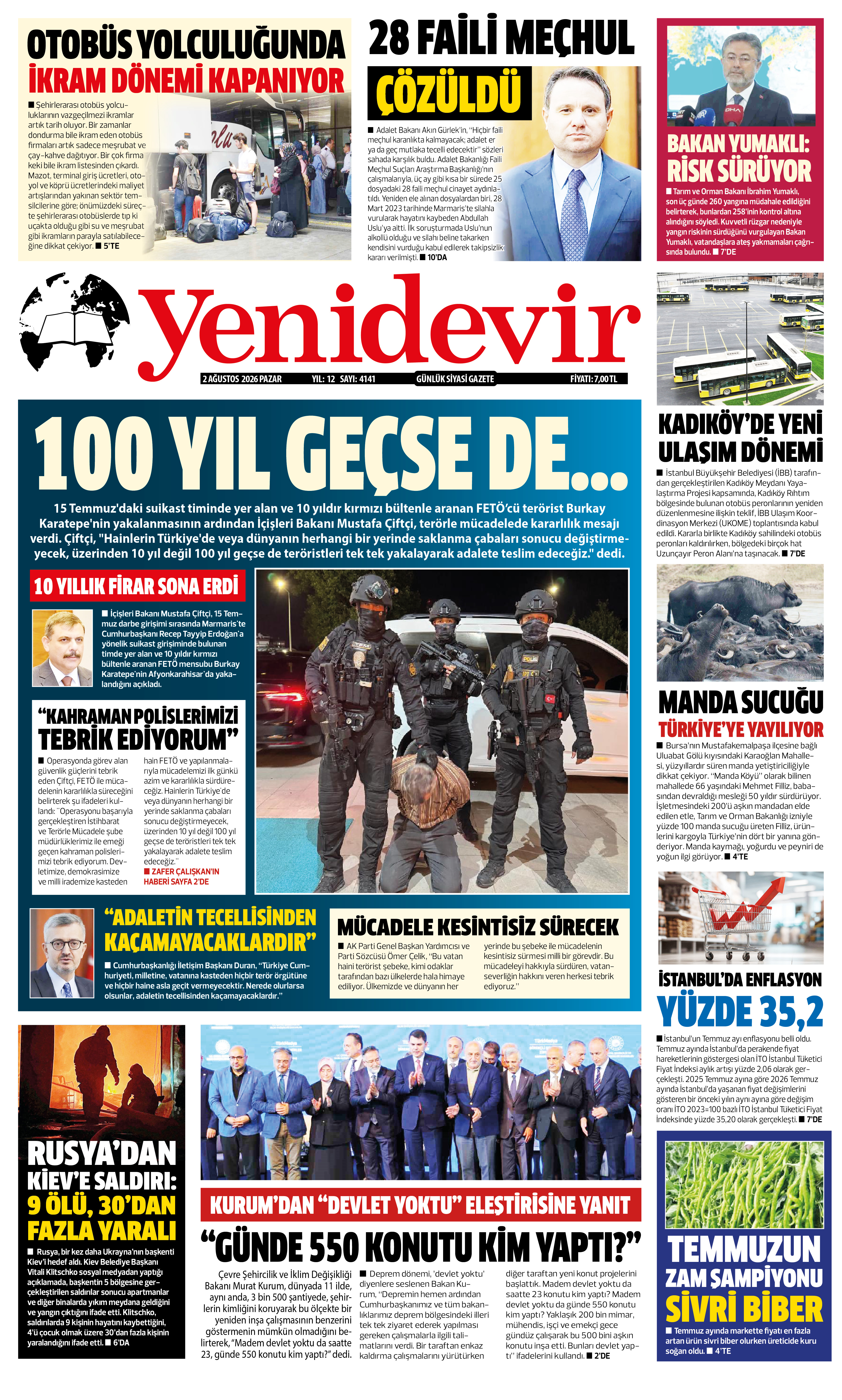 https://www.yenidevirgazetesi.com/2 AĞUSTOS 2026 PAZAR