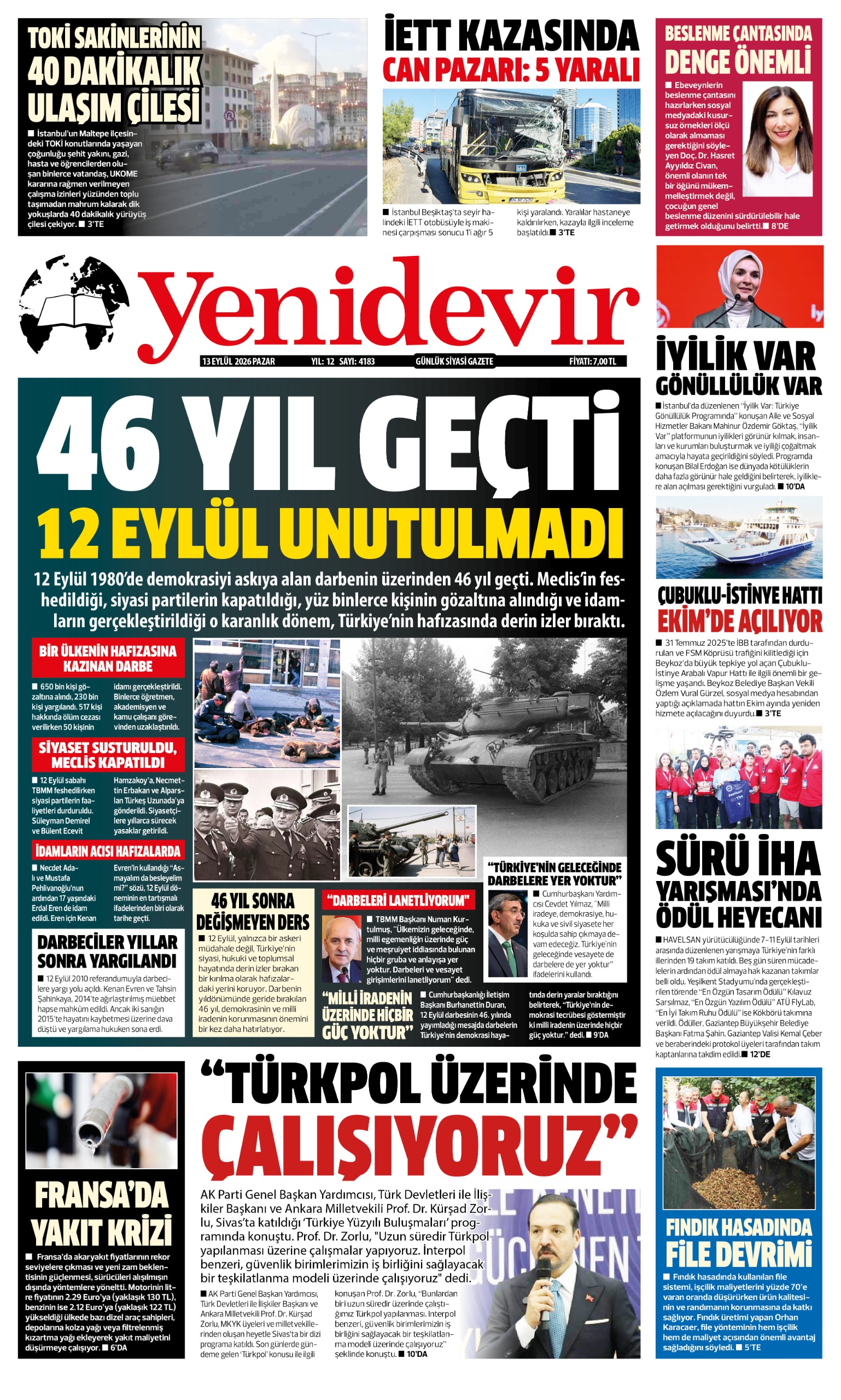 https://www.yenidevirgazetesi.com/13 EYLÜL 2026 PAZAR