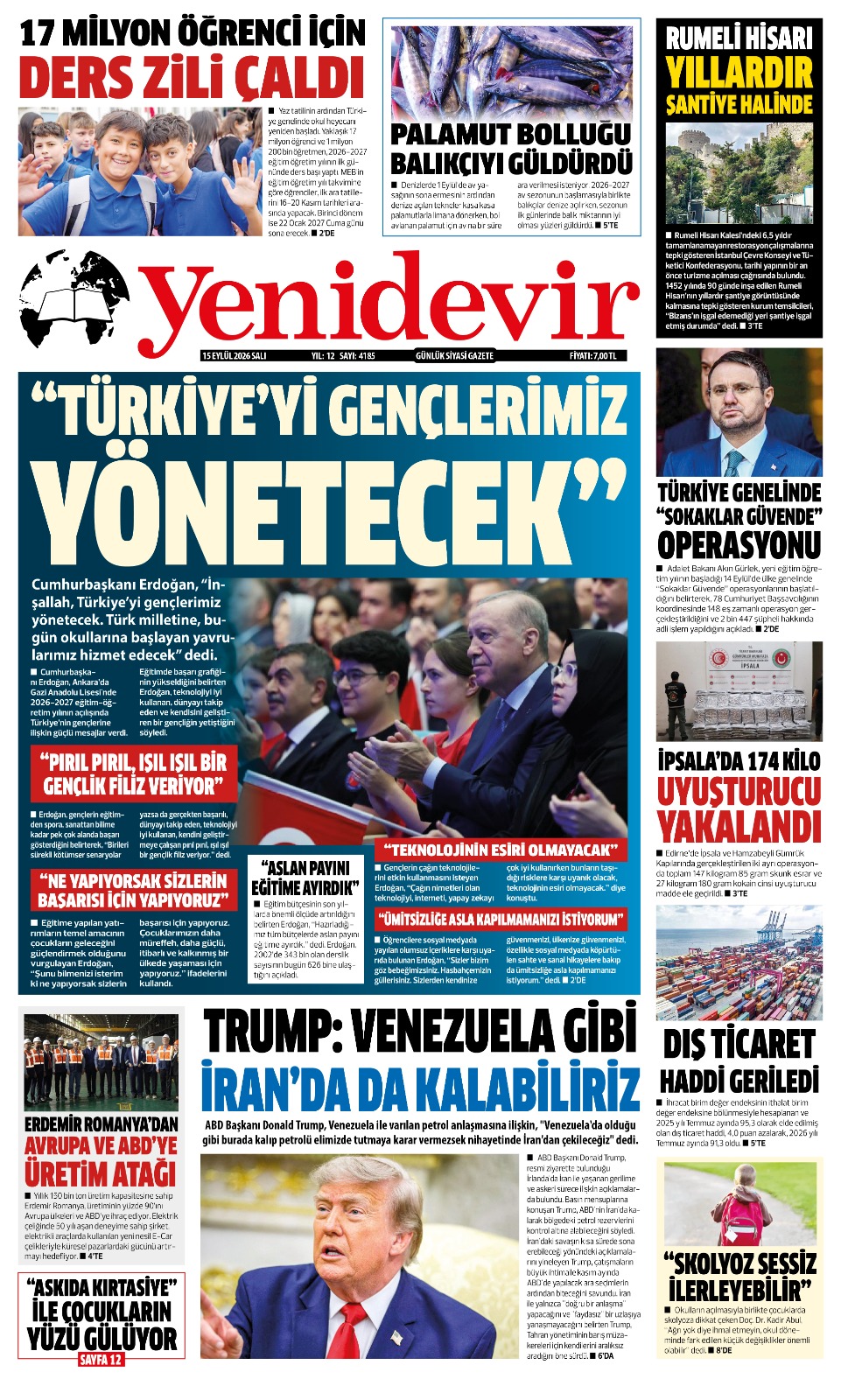 https://www.yenidevirgazetesi.com/15 EYLÜL 2026 SALI